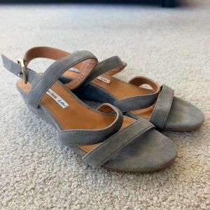 & Other Stories Grey Suede Strappy Slingback Sandals